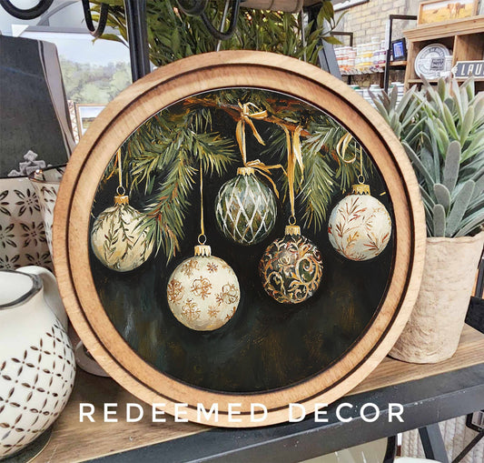 8" Round Ornaments Art