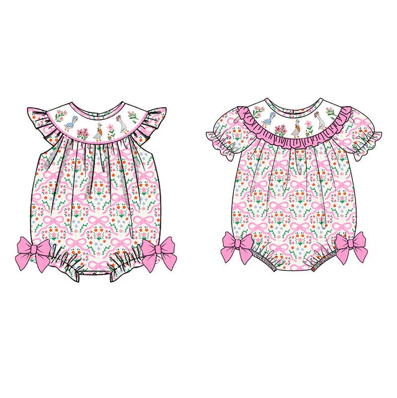 Silly Goose Smocked Romper