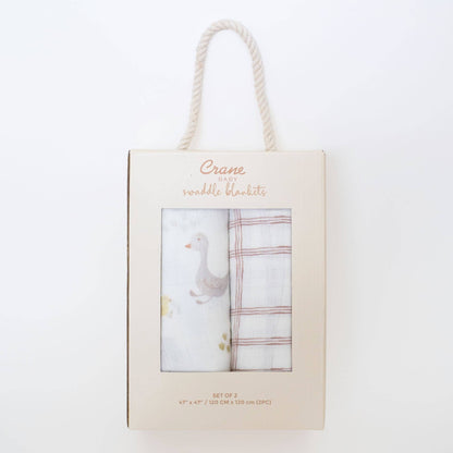 Farmhouse Goose/Check Swaddle Set