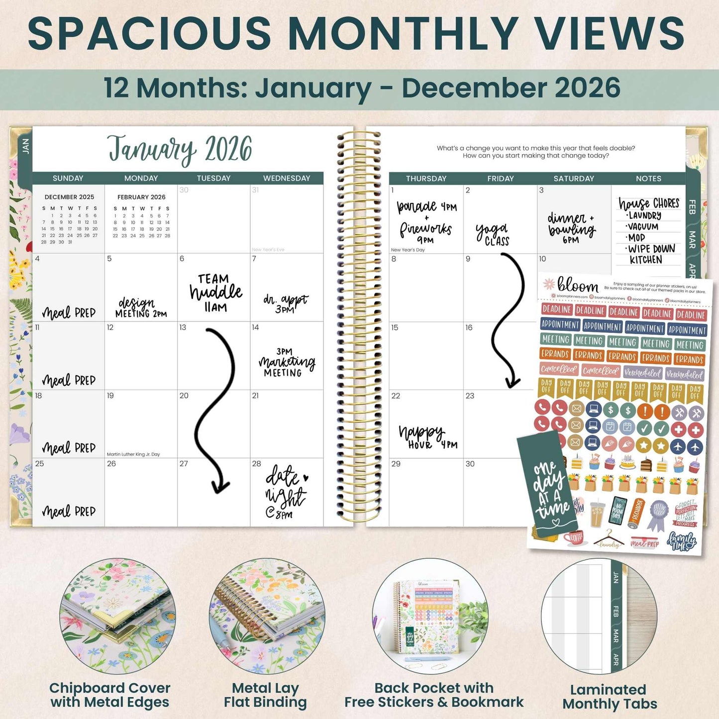 Green 2026/Floral 2026 Planner