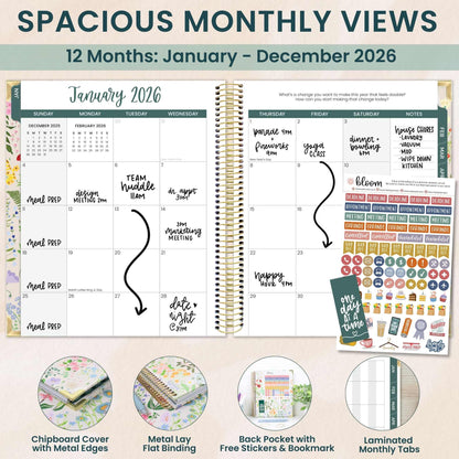 Green 2026/Floral 2026 Planner