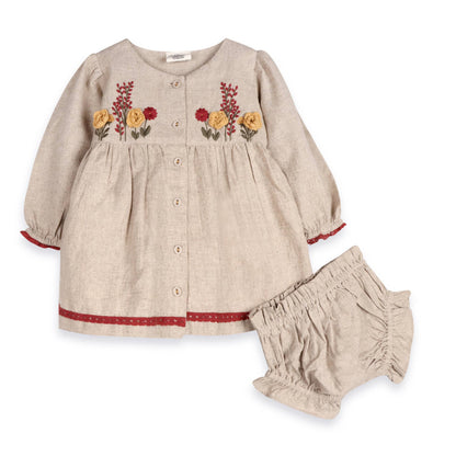 Ravello Embroidered Dress & Bloomer (Linen Blend)