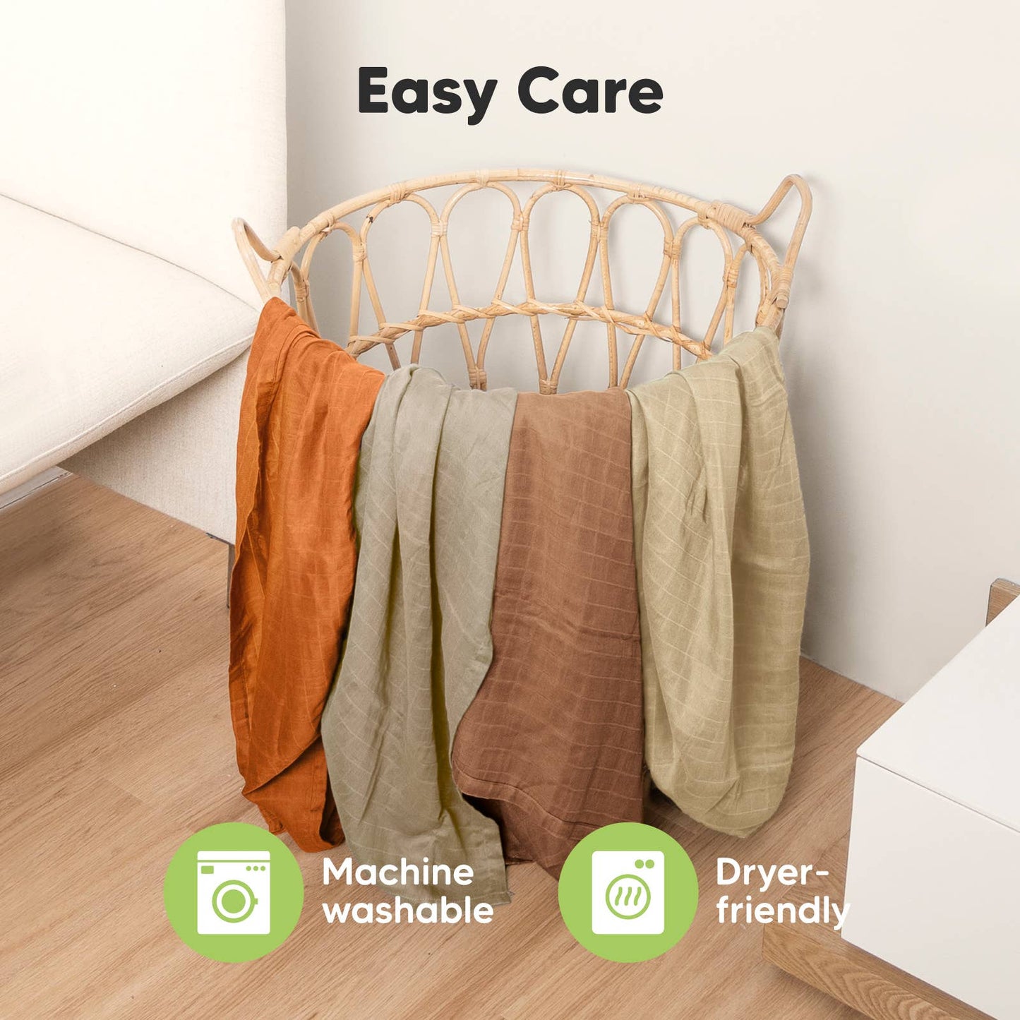 KeaBabies Lumi Muslin Swaddle Blankets