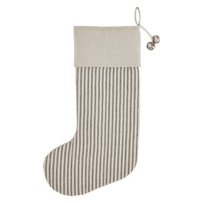 Charcoal Ticking Stripe Stocking 12x20