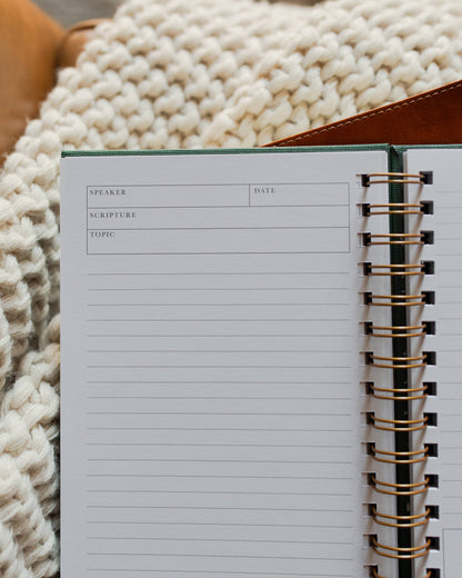 Sermon Notes Journal Green Floral