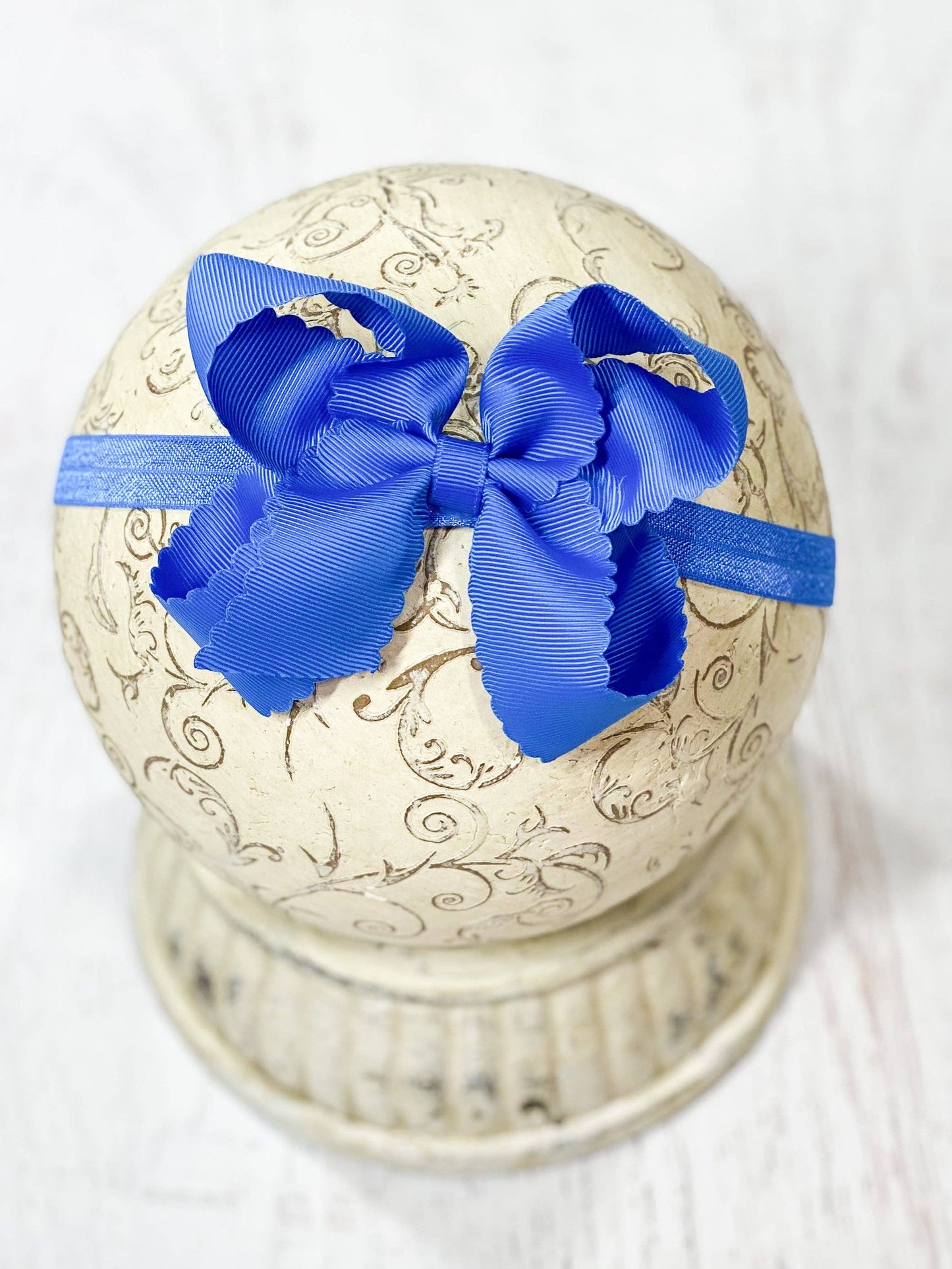 Classic Scalloped Bow - Headband - 4.5"