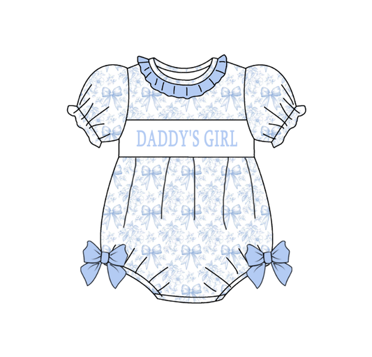DADDY'S GIRL Smocked Bubble Romper