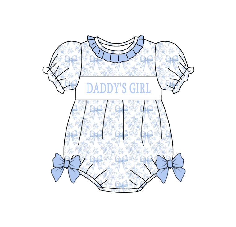 DADDY'S GIRL Smocked Bubble Romper