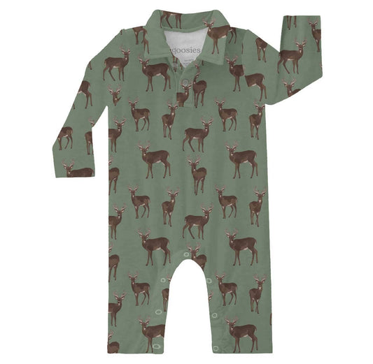 Deer  - LS Polo Romper