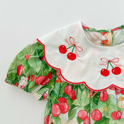 Patchwork Cherry Pattern Onesie
