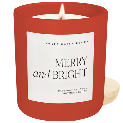 Merry and Bright 15 oz Soy Candle - Christmas Decor