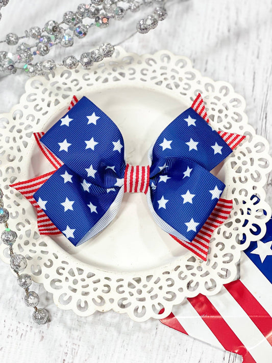 Stars and Stripes Looped Hair Bow
