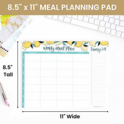 Horizontal Meal Planning Pad, 8.5x11 in