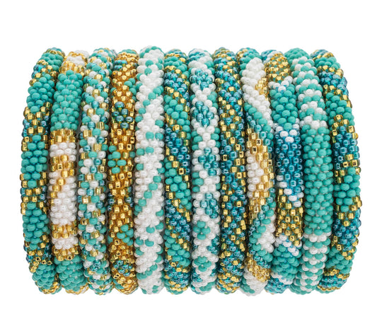 💎 Roll-On® Jewelry -  Aquamarine - Set of 12 Bracelets