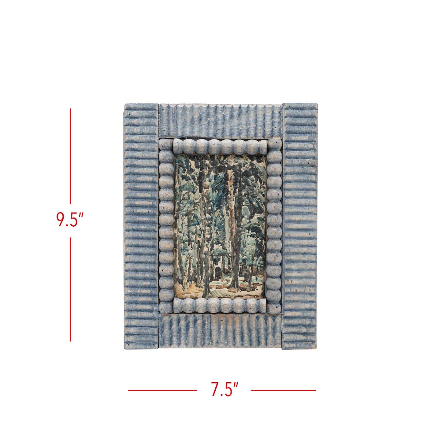 4x6 Blue Charles Wood Bead Picture Frame