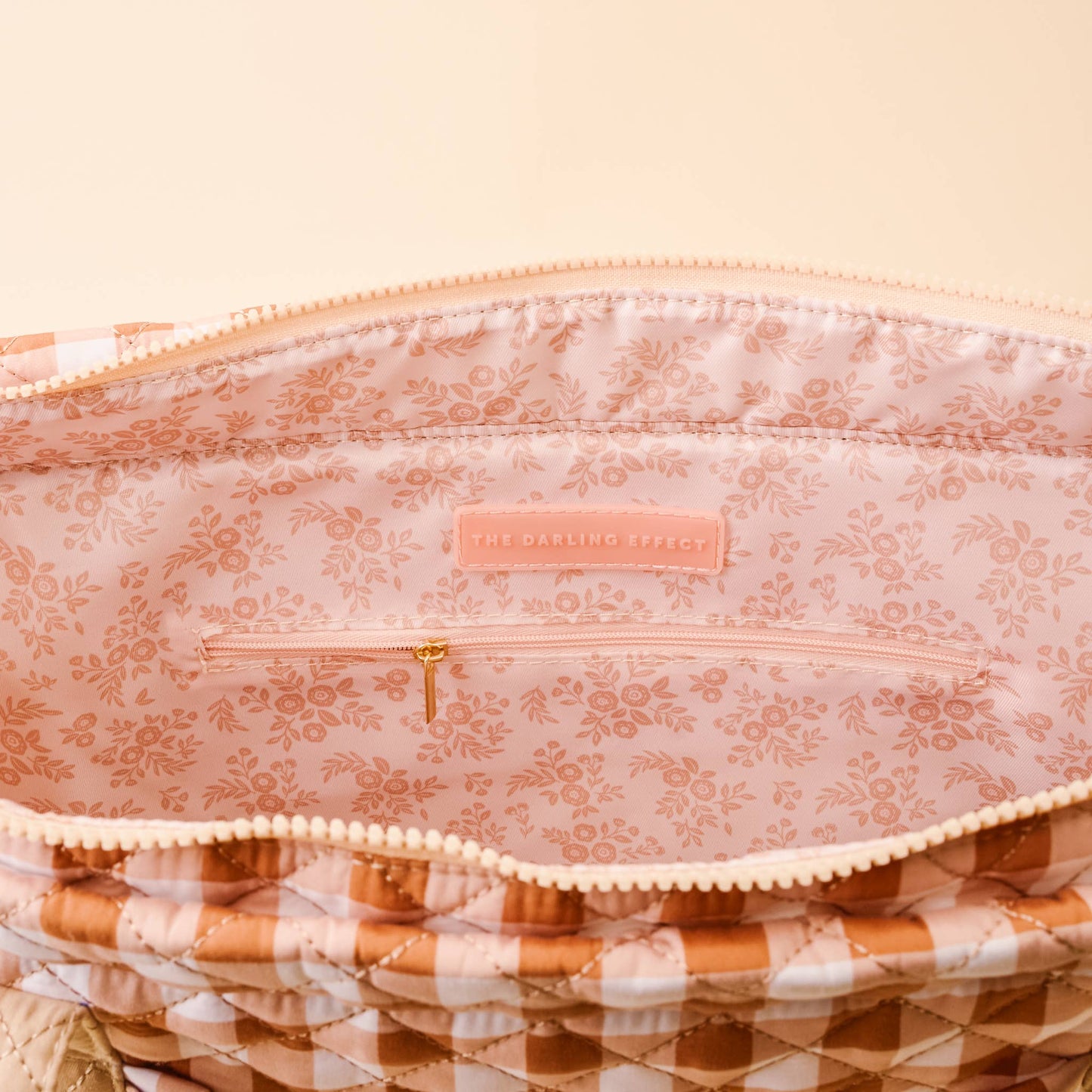The Everyday Quilted Tote Bag-Maple Gingham