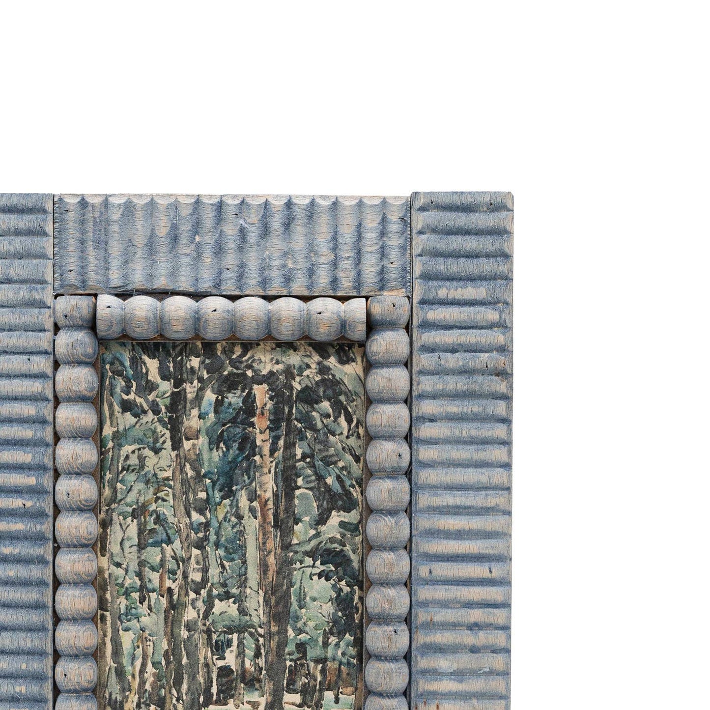 4x6 Blue Charles Wood Bead Picture Frame