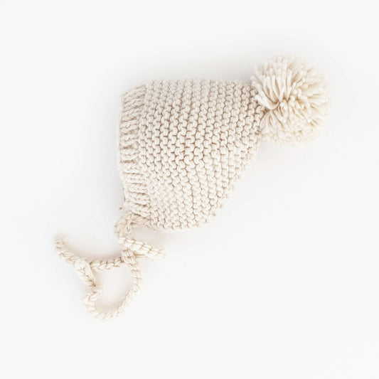 Natural Garter Stitch Bonnet Baby & Kids