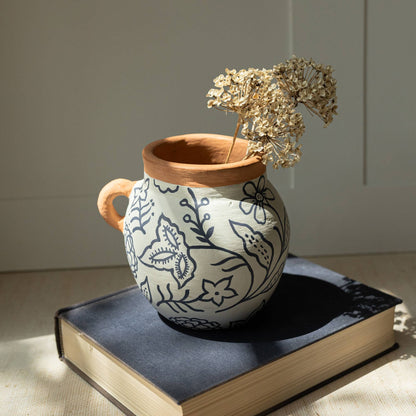 Marguerite Blue Floral Bud Vase