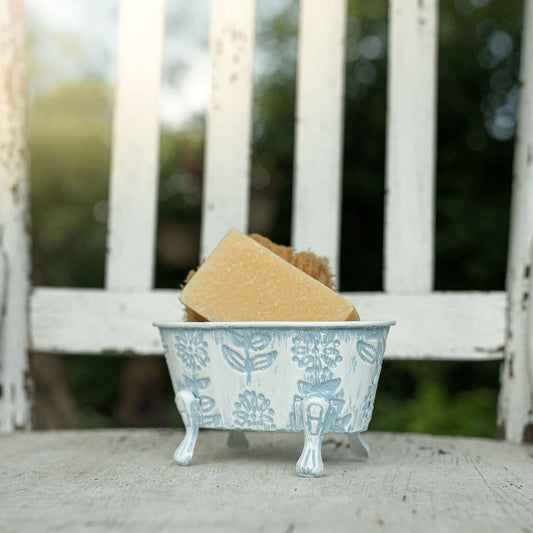 Claire Floral Blue Bathtub Soap Dish