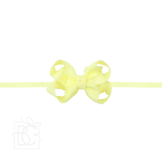 1/4" Nylon Pantyhose Headband w/ Scalloped Edge Bow