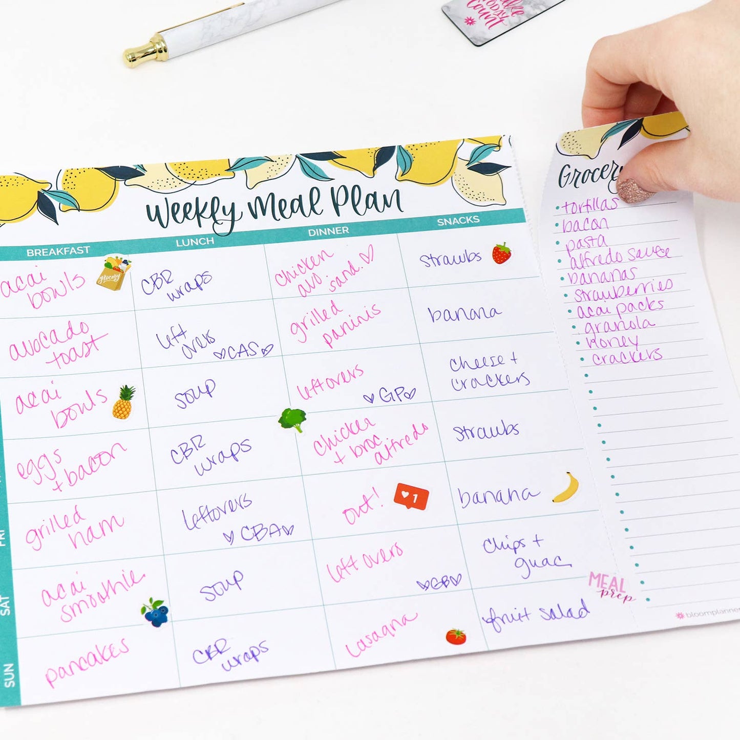 Horizontal Meal Planning Pad, 8.5x11 in