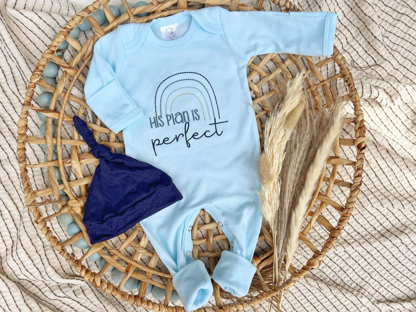 Baby Romper | Baby Boy Outfit His Plans Are Perfect Rainbow