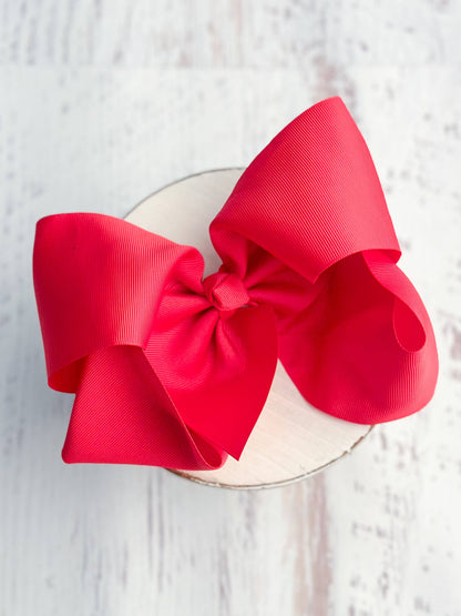 Texas Size Grosgrain Hair Bow - Alligator Clip - 6.5"