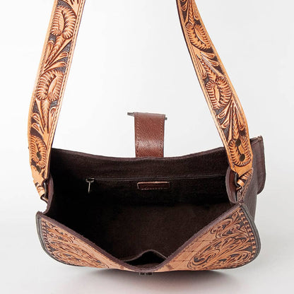 American Darling Hand-Tooled Genuine Leather Western Hobo Shoulder Bag