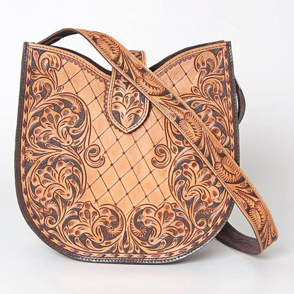 American Darling Hand-Tooled Genuine Leather Western Hobo Shoulder Bag