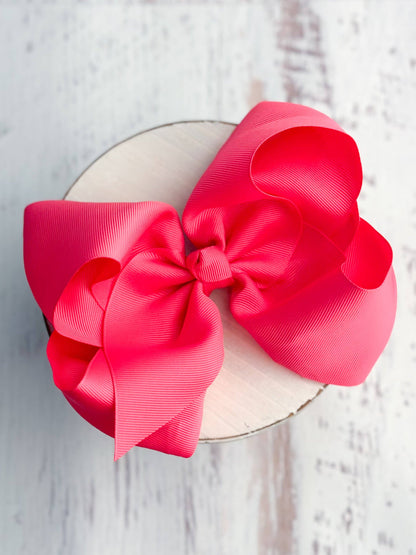 Texas Size Grosgrain Hair Bow - Alligator Clip - 6.5"