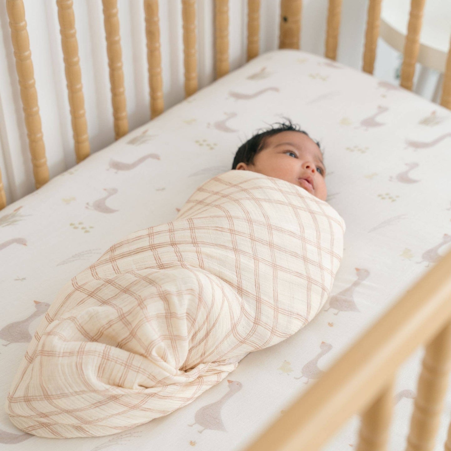 Farmhouse Goose/Check Swaddle Set