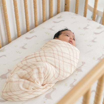 Farmhouse Goose/Check Swaddle Set