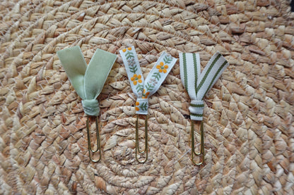 Garden Grace Trio – Handmade Ribbon Bookmark