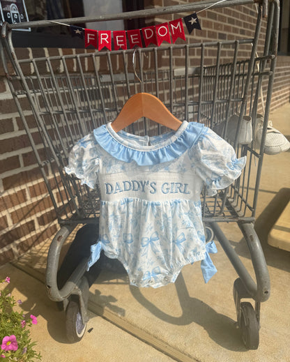 DADDY'S GIRL Smocked Bubble Romper