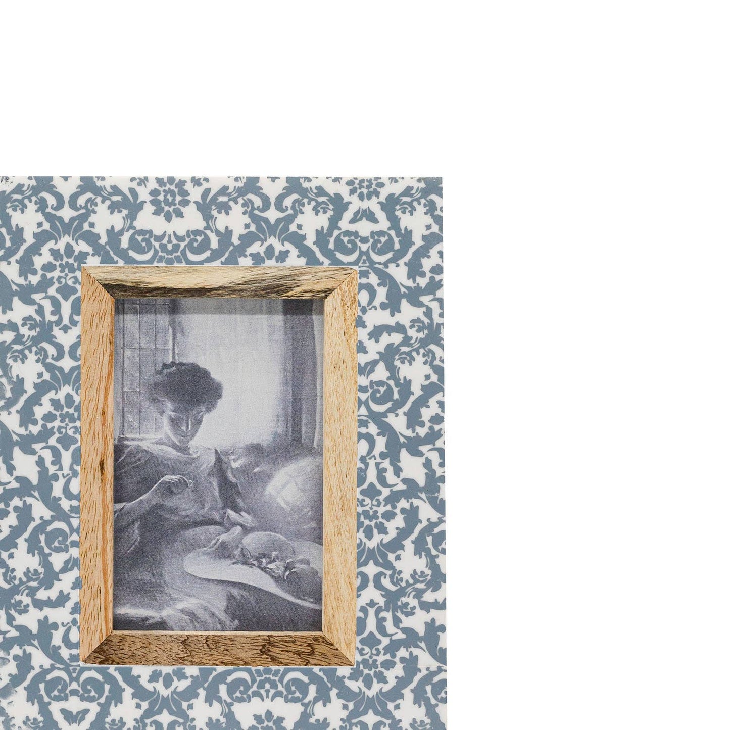 4x6 Blue Damask Picture Frame