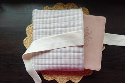 Milk & Honey Bible Sleeve – Tan & White Handmade Bible Cover