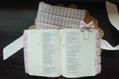Milk & Honey Bible Sleeve – Tan & White Handmade Bible Cover