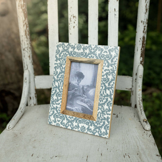 4x6 Blue Damask Picture Frame