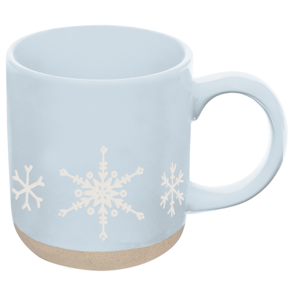 Snowflakes Stoneware Coffee Mug - Christmas Decor