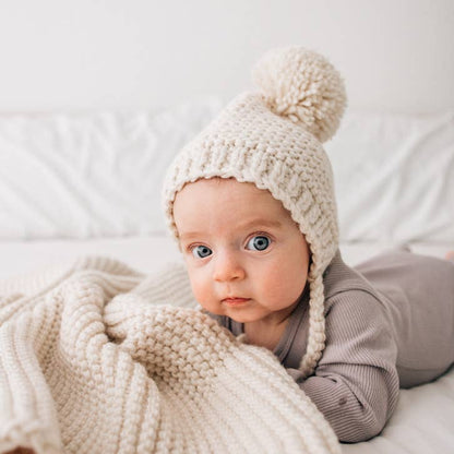 Natural Garter Stitch Bonnet Baby & Kids