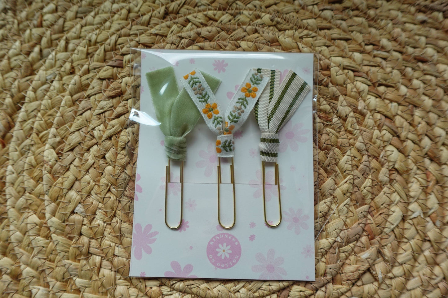 Garden Grace Trio – Handmade Ribbon Bookmark