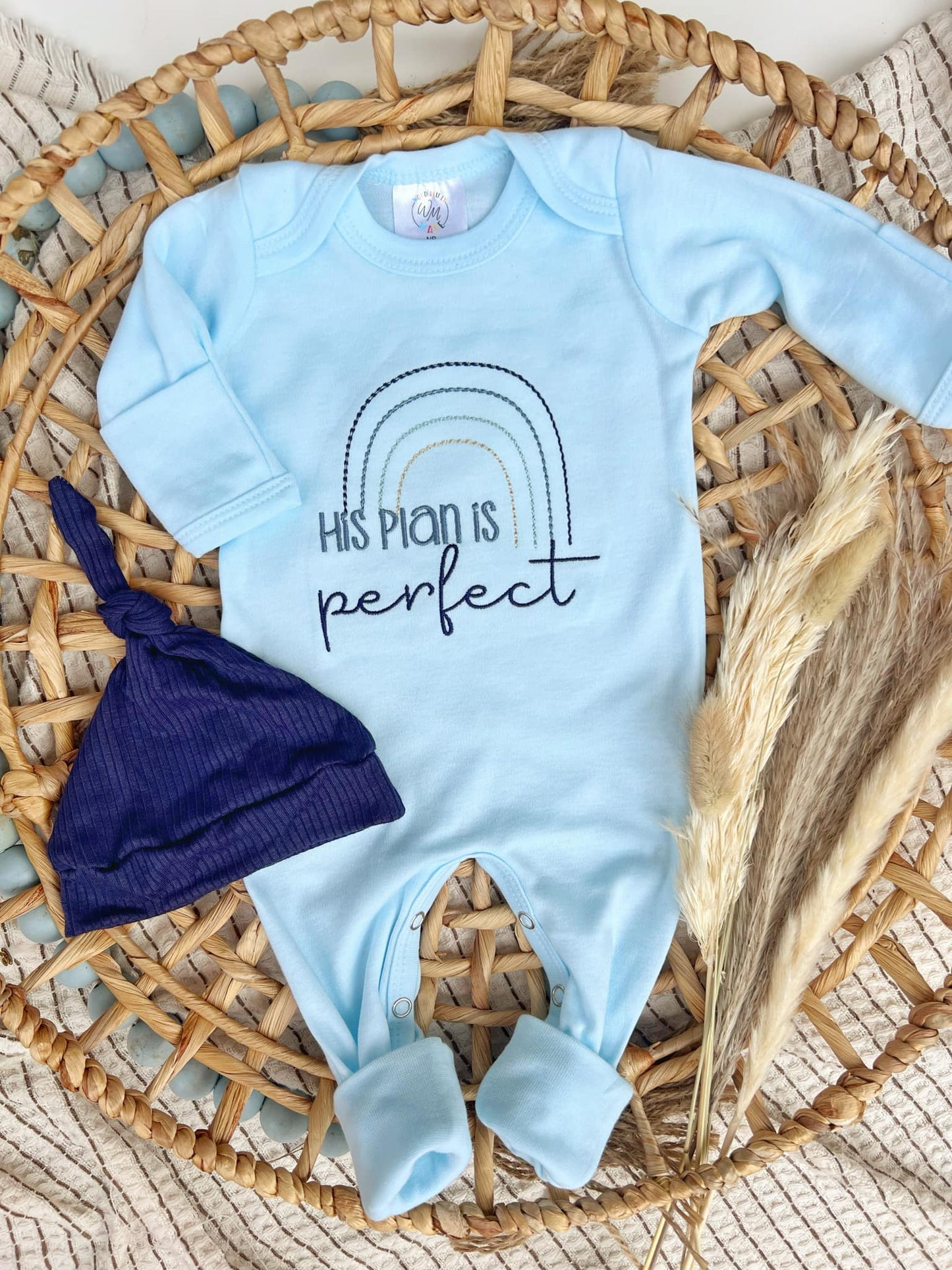 Baby Romper | Baby Boy Outfit His Plans Are Perfect Rainbow