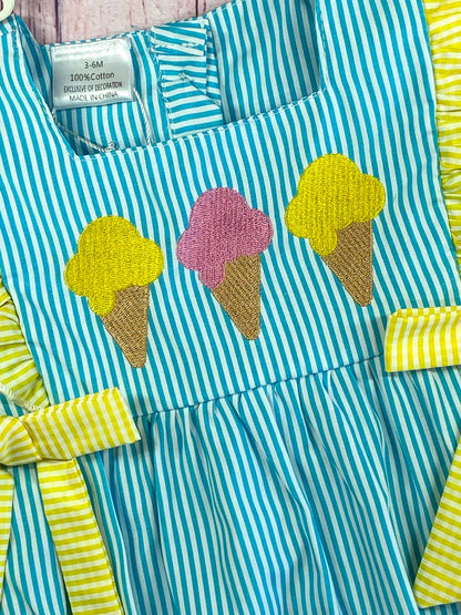 Ice Cream Ruffles & Bows Shorts Set