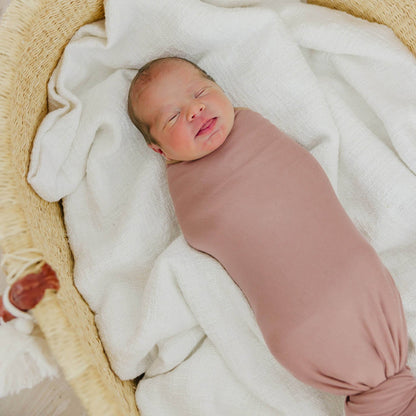 Knit Swaddle Blanket - Pecan