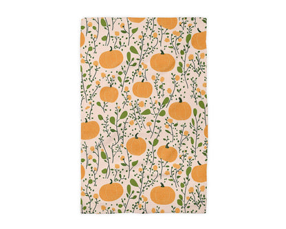 Pumpkin Fall Botanical Floral Autumn Kitchen Towel Waffle