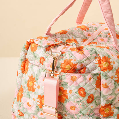 On-the-Go Quilted Weekender Bag-Bouquet Beauty Sage