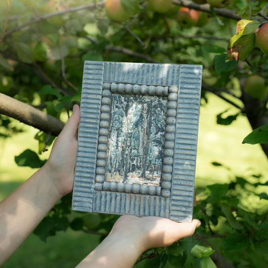 4x6 Blue Charles Wood Bead Picture Frame