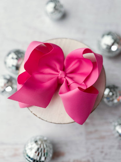 Oversize Grosgrain Hair Bow - Alligator Clip - 5.5"