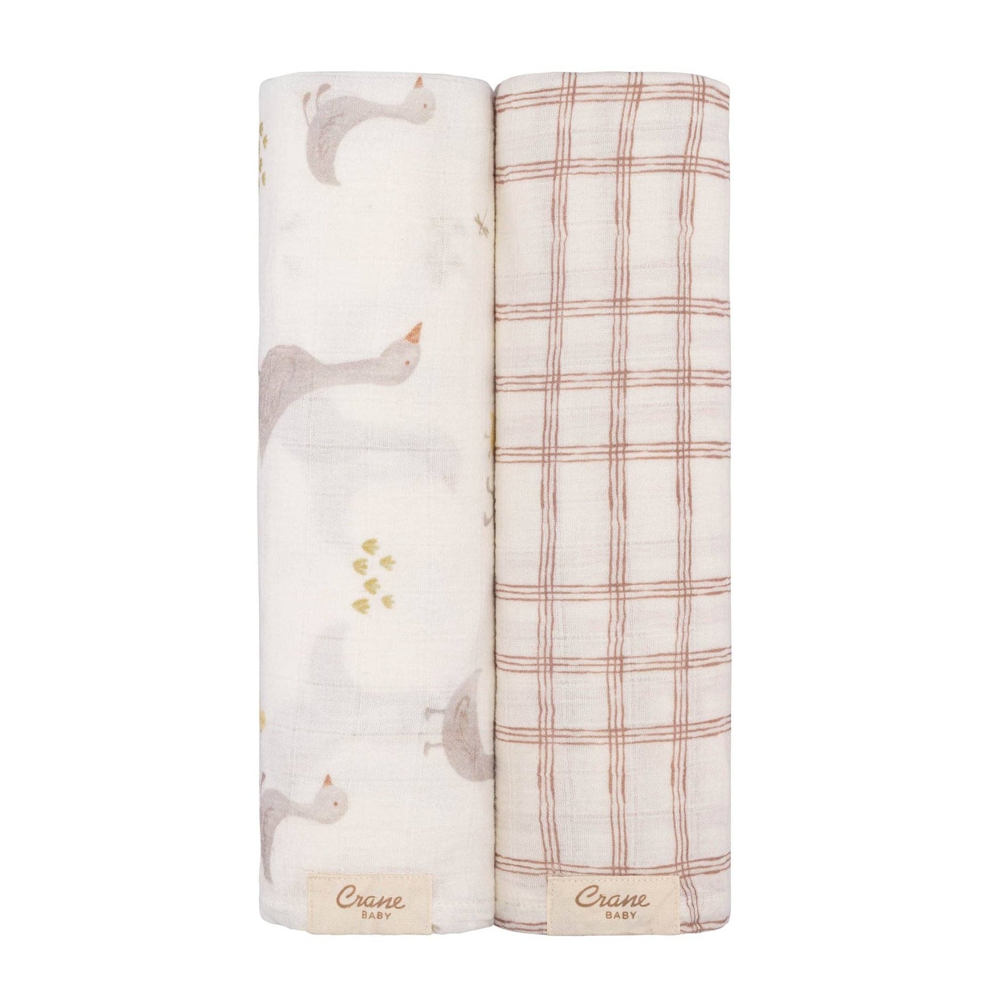Farmhouse Goose/Check Swaddle Set